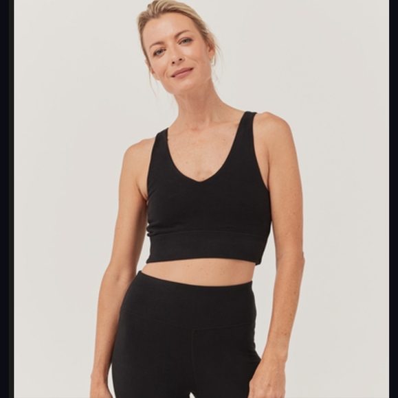 Pact Tops - NWT Pact Organic Black Brushed Bra Top Size Small